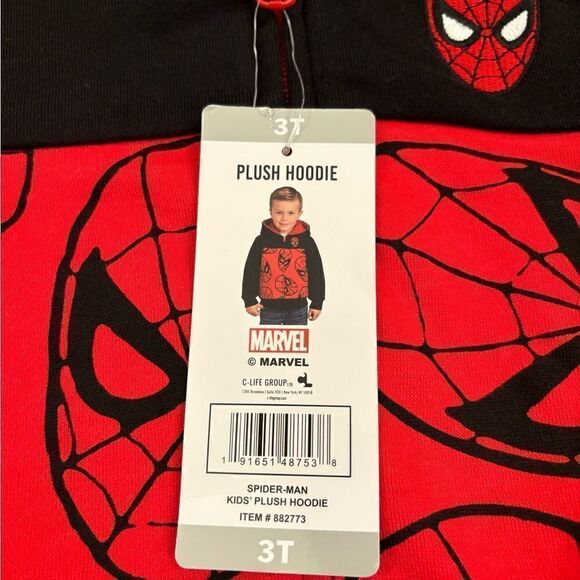 Marvel Spiderman Fleece/plush Zip Up Hoodie NWT - Picture 5 of 6